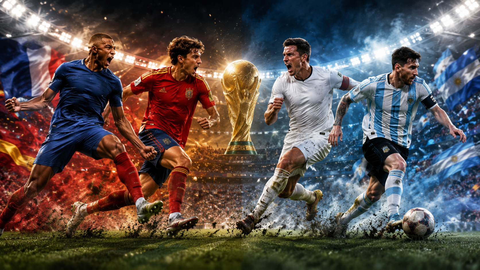 مونديال 2026 يدخل مربع الكبار.. فرنسا تصطدم بإسبانيا وإنجلترا تلاقي الأرجنتين في نصف النهائي