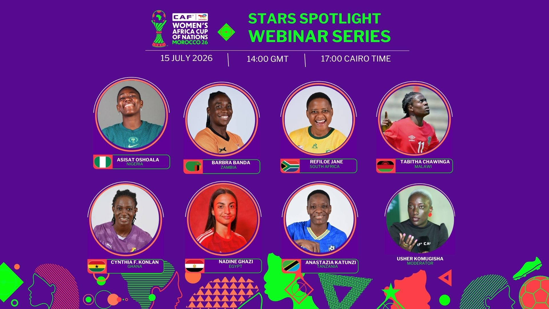 تجمع “الكاف” نخبة استثنائية في الجلسة الثانية من سلسلة «Stars Spotlight» قبيل كأس أمم إفريقيا للسيدات توتال إنرجيز، المغرب 2026