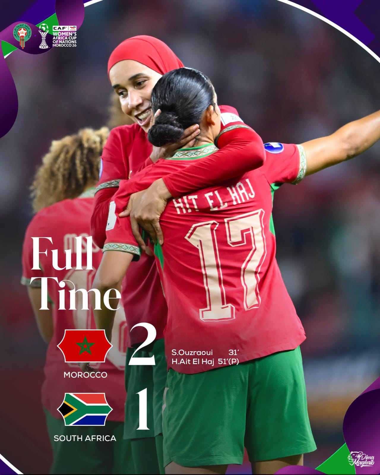 لبؤات الأطلس يواصلن كتابة التاريخ بانتصار ثمين على جنوب إفريقيا والتأهل إلى كأس العالم