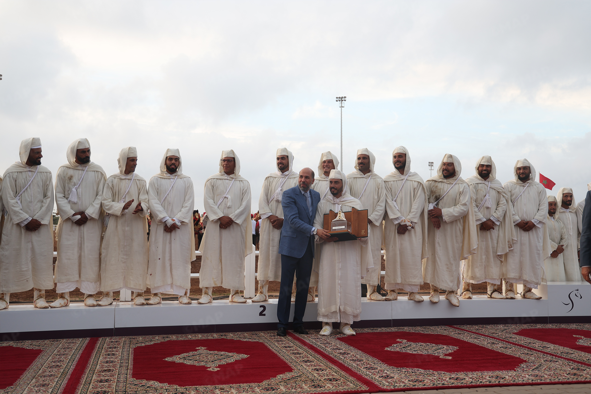 سربة المقدم شرف البحراوي تتوج بالجائزة الكبرى للملك محمد السادس للتبوريدة في معرض الفرس بالجديدة